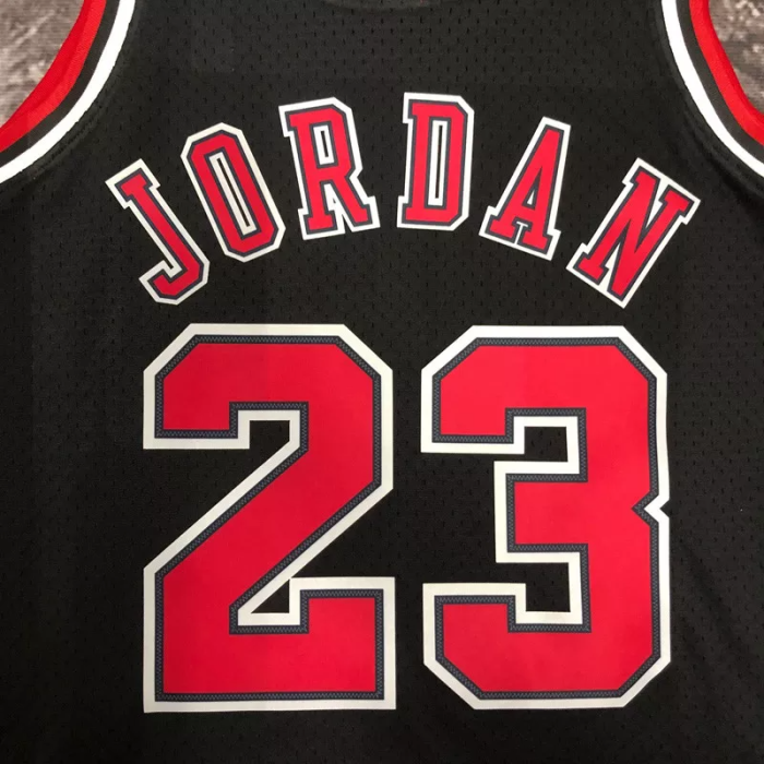 1998 BULLS JORDAN #23 Black Retro Top Quality Hot Pressing NBA Jersey