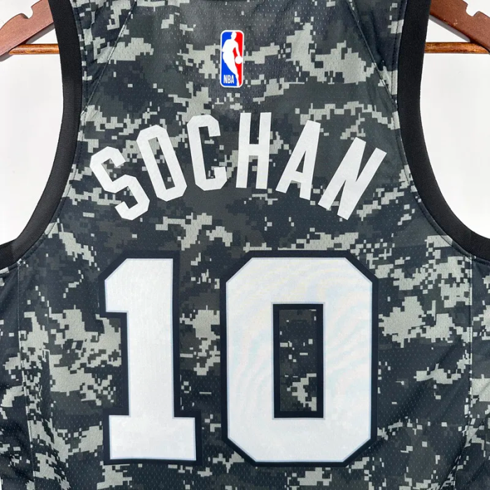 SA Spurs SOCHAN #10 Camouflage color Top Quality Hot Pressing NBA Jersey