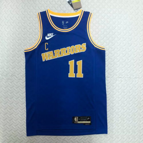 22-23 WARRIORS THOMPSON #11 Blue Top Quality Hot Pressing NBA Jersey (Retro Logo)