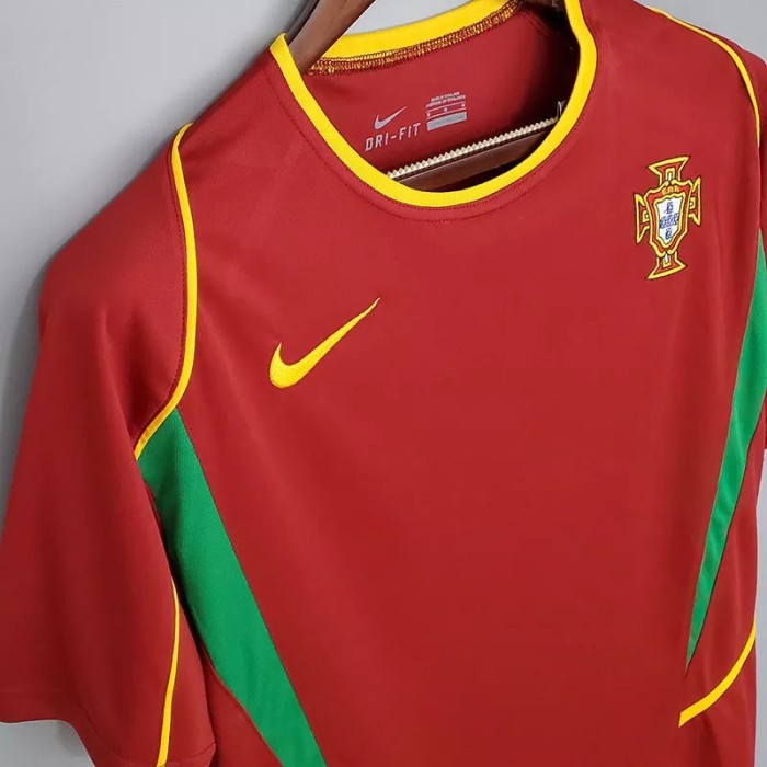 2002 Portugal Home Retro Soccer Jersey