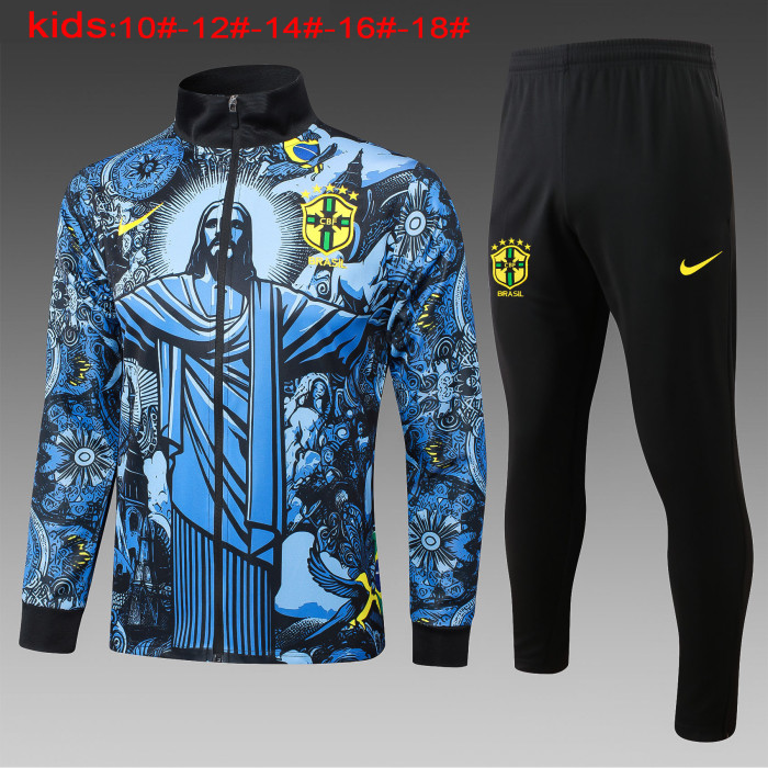 24-25 Brazil High Quality Kids Jacket Tracksuit