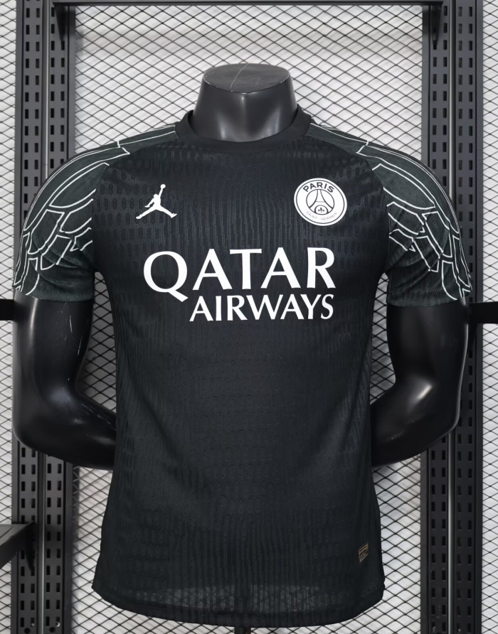 25-26 PSG Black Goalkeeper Player Version Soccer Jersey