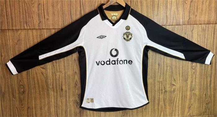2001-2002 Man Utd 100th Centenary Long sleeves Retro Soccer Jersey
