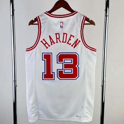 23-24 ROCKETS HARDEN #13 White City Edition Home Top Quality Hot Pressing NBA Jersey