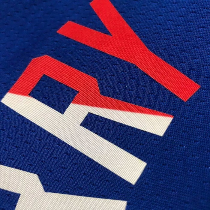 Warriors CURRY #30 'Mexico' Blue 75th Anniversary Retro Top Quality Hot Pressing NBA Jersey