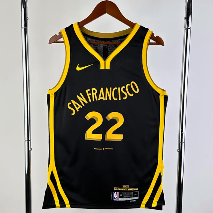 23-24 WARRIORS WIGGINS #22 Black City Edition Top Quality Hot Pressing NBA Jersey