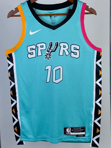 22-23 SA Spurs SOCHAN #10 Blue City Edition Top Quality Hot Pressing NBA Jersey