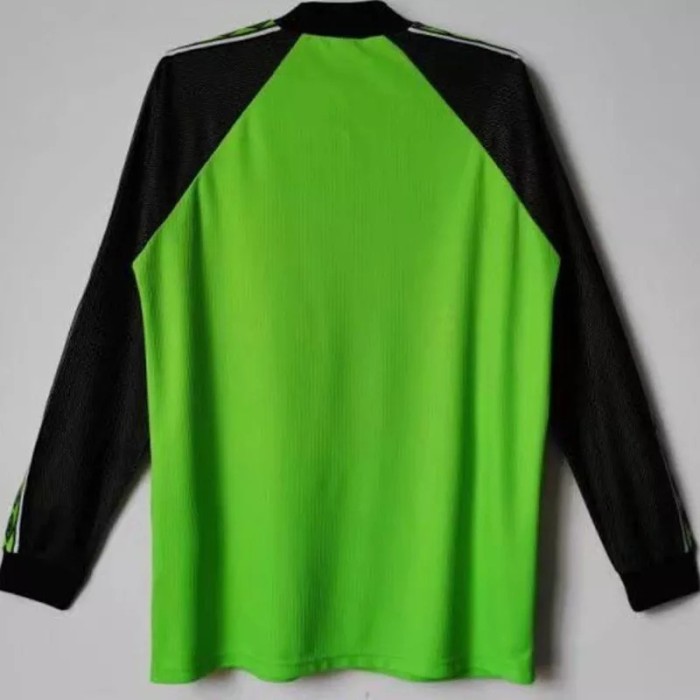 1998-1999 Man Utd Green Goalkeeper Long Sleeve Retro Soccer Jersey
