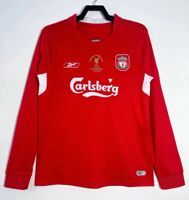 2004-2005 LIV Home Long sleeves Retro Soccer Jersey