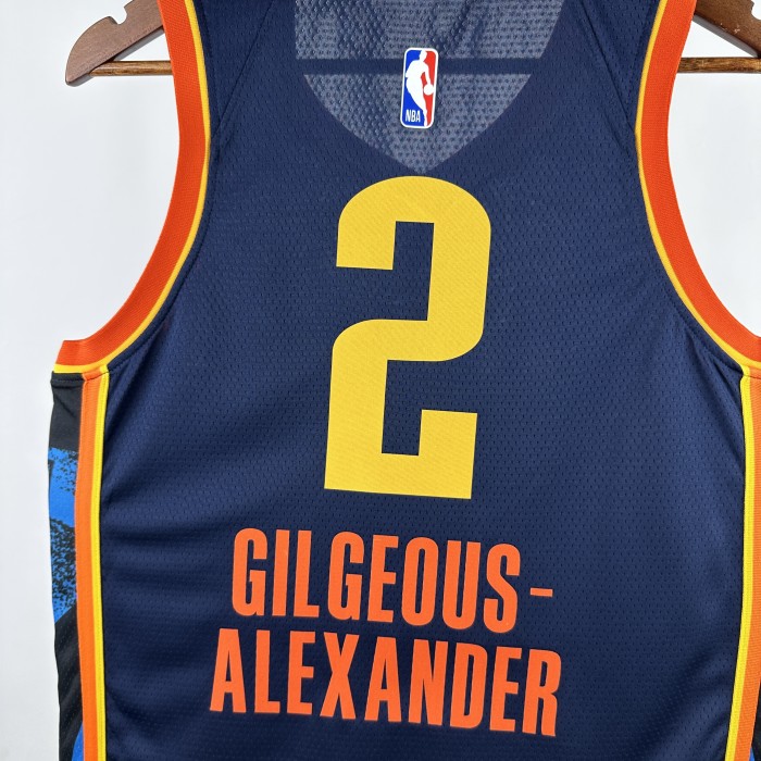 24-25 OKC Thunder GILGEOUS-ALEXANDER #2 Black City Edition Top Quality Hot Pressing NBA Jersey