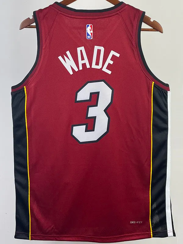 22-23 HEAT WADE #3 Red Top Quality Hot Pressing NBA Jersey (Trapeze Edition)