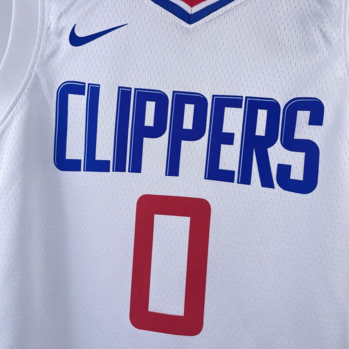 2023 Clippers WESTBROOK #0 White Top Quality Hot Pressing Kids NBA Jersey