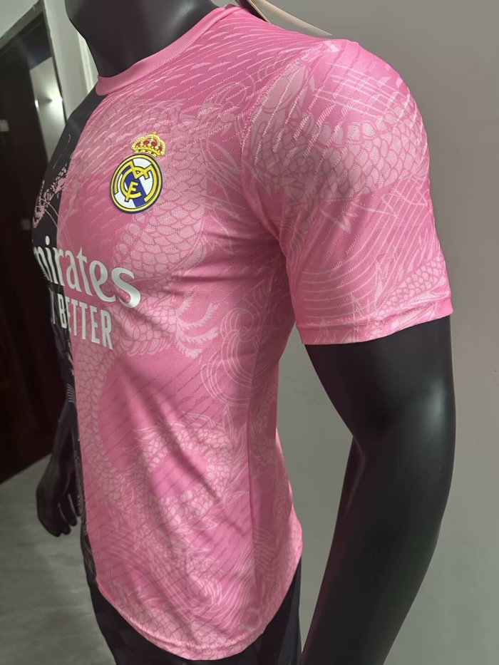 25-26 RMA Pink Black Special Edition Player Version Training Shirts *粉龙纹
