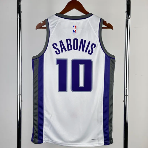 22-23 KINGS SABONIS #10 White Home Top Quality Hot Pressing NBA Jersey(V领）