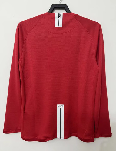 2008-2009 Man Utd Home Long Sleeves Retro Soccer Jersey