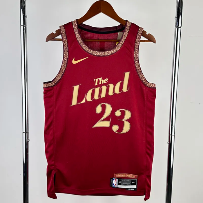 23-24 Cleveland Cavaliers JAMES #23 Red City Edition Top Quality Hot Pressing NBA Jersey