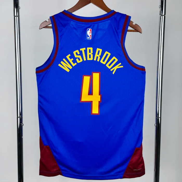 22-23 Nuggets WESTBROOK #4 Blue Top Quality Hot Pressing NBA Jersey (Trapeze Edition)