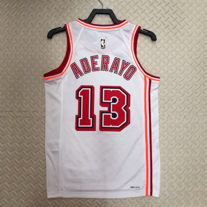 22-23 Heat ADERAYO #13 White Top Quality Hot Pressing NBA Jersey (Retro Logo)