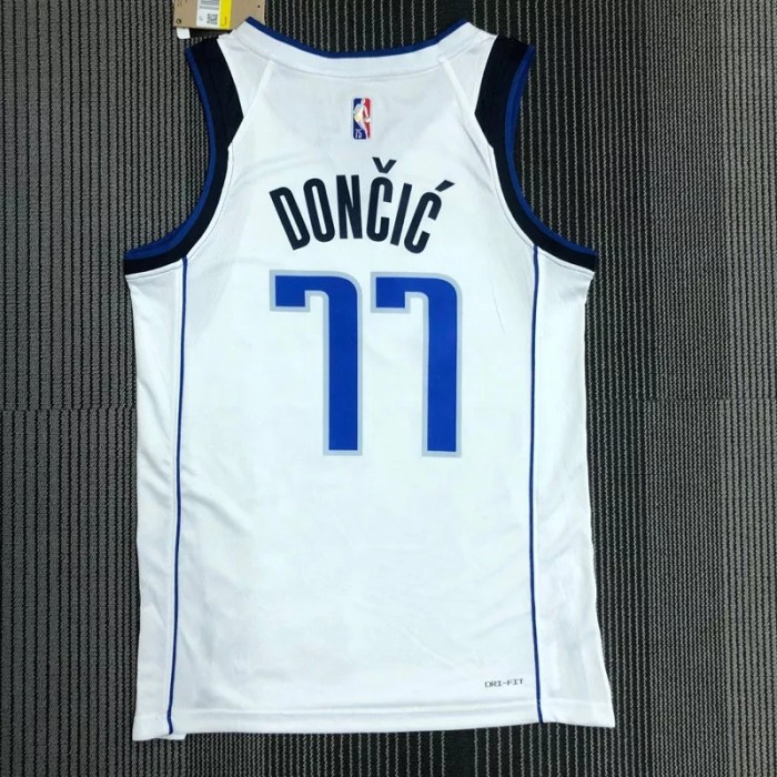 21-22 Dallas DONCIC #77 White 75th Anniversary Top Quality Hot Pressing NBA Jersey