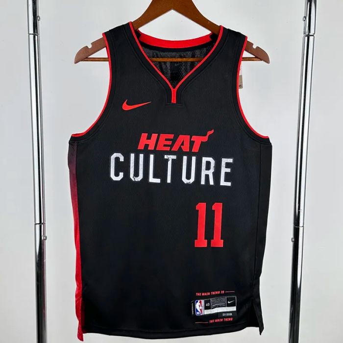 23-24 HEAT JAQUEZ JR. #11 Black City Edition Top Quality Hot Pressing NBA Jersey