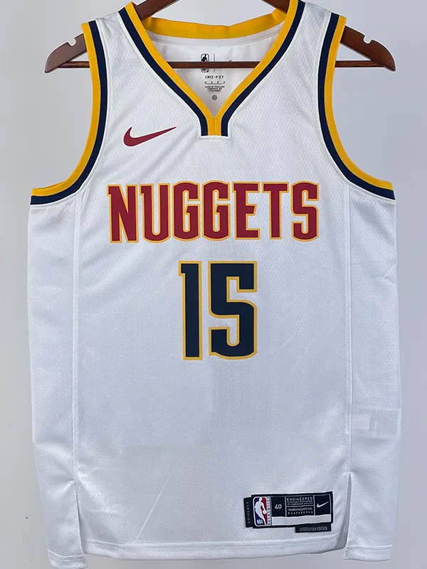 23-24 Nuggets JOKIC #15 White Top Quality Hot Pressing NBA Jersey