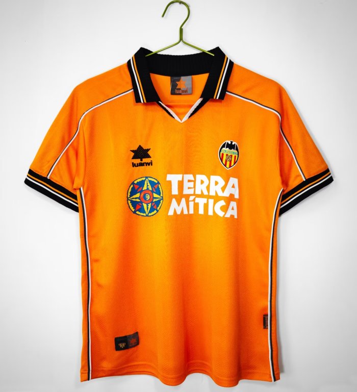 1999-2000 Valencia Away Retro Soccer Jersey