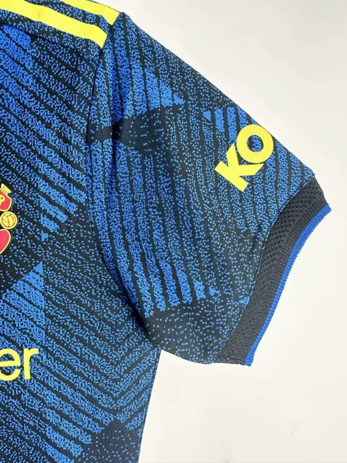 2021-2022 Man Utd Third Player Version Retro Soccer Jersey