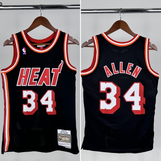 2013-2014 HEAT ALLEN #34 Black Retro Top Quality Hot Pressing NBA Jersey