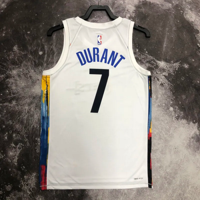 22-23 Nets DURANT #7 White City Edition Top Quality Hot Pressing NBA Jersey