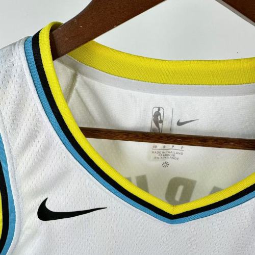 24-25 Indiana Pacers HALIBURTON #0 White City Edition Top Quality Hot Pressing NBA Jersey