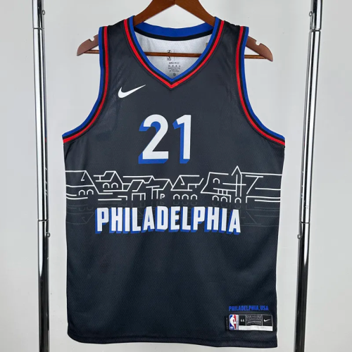 20-21 76ERS EMBIID #21 Black City Edition Top Quality Hot Pressing NBA Jersey