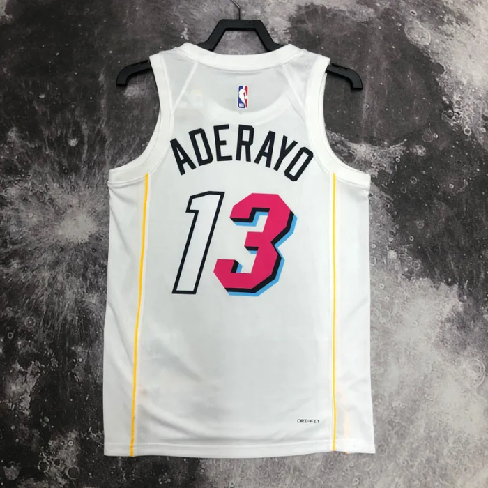 22-23 HEAT ADERAYO #13 White City Edition Top Quality Hot Pressing NBA Jersey