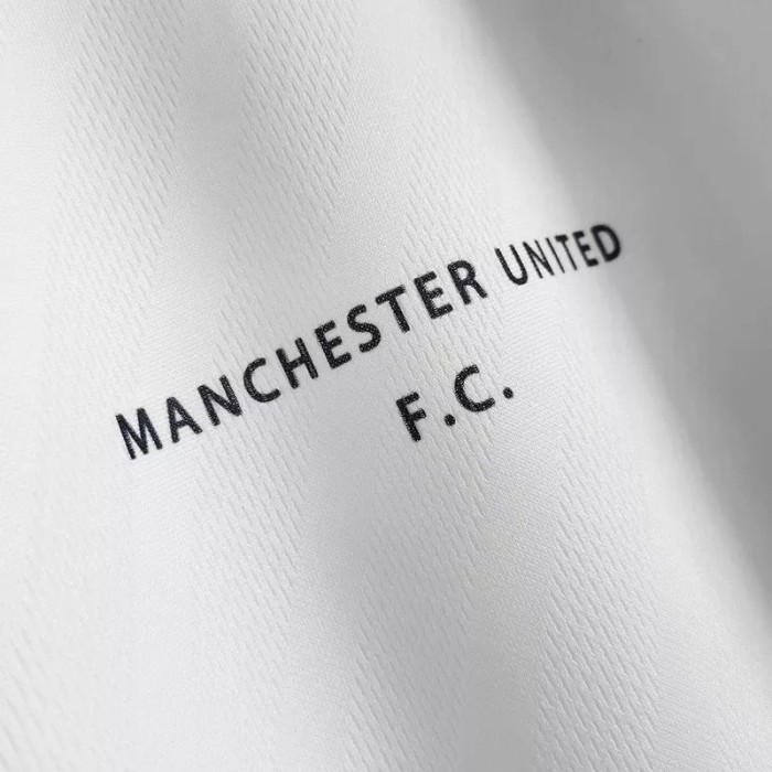 1996-1997 Man Utd Away White Retro Soccer Jersey