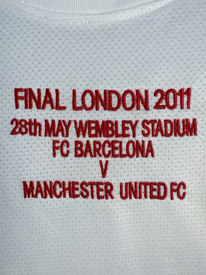 2010-2011 Man Utd Away Long Sleeve Retro Soccer Jersey