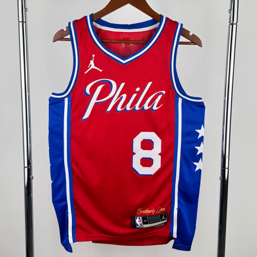 24-25 76ERS GEORGE #8 Red Top Quality Hot Pressing NBA Jersey (Trapeze Edition)