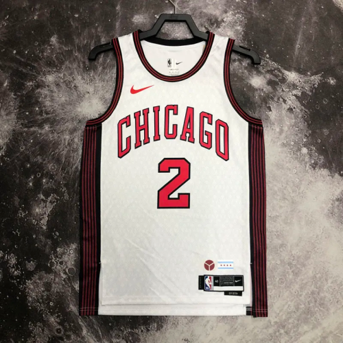 22-23 Bulls BALL #2 White City Edition Top Quality Hot Pressing NBA Jersey