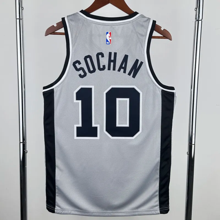 20-21 SA Spurs SOCHAN #10 Grey Top Quality Hot Pressing NBA Jersey (Trapeze Edition)