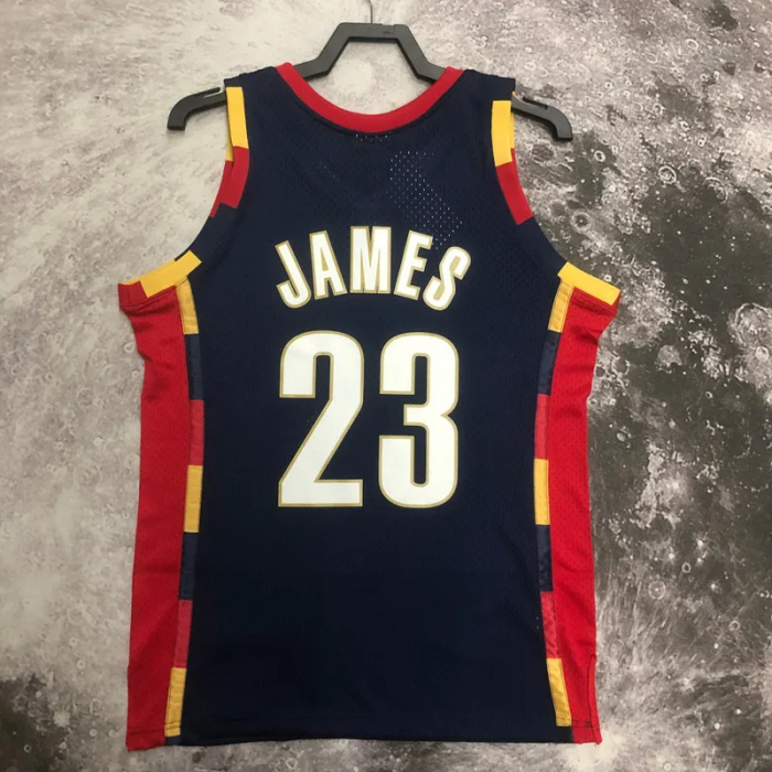 2008-09 Cleveland Cavaliers JAMES #23 Dark Blue Retro Top Quality Hot Pressing NBA Jersey