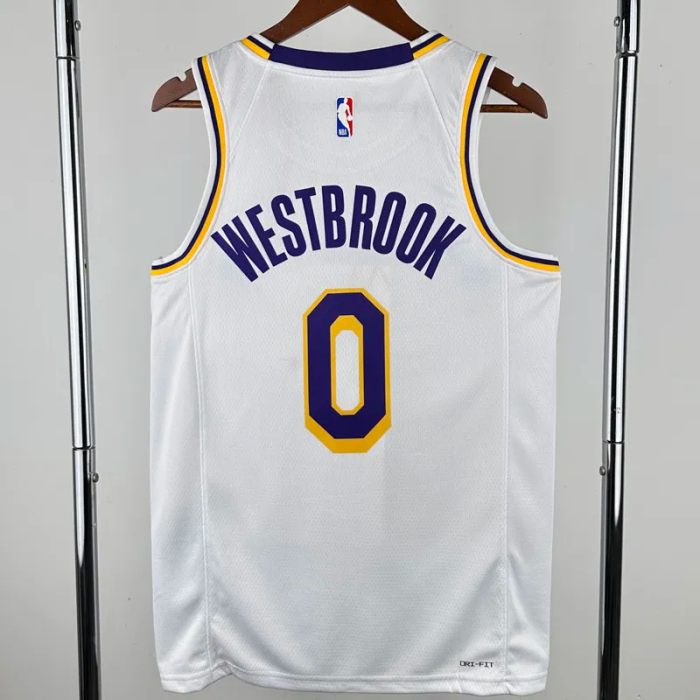22-23 Lakers WESTBROOK #0 White Top Quality Hot Pressing NBA Jersey