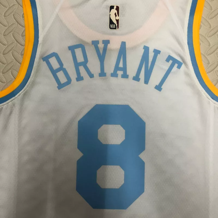 22-23 LAKERS BRYANT #8 White Top Quality Hot Pressing NBA Jersey (Retro Logo)