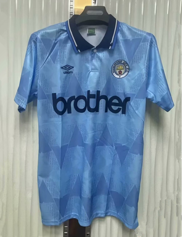 1989-1990 Man City Away Retro Soccer Jersey