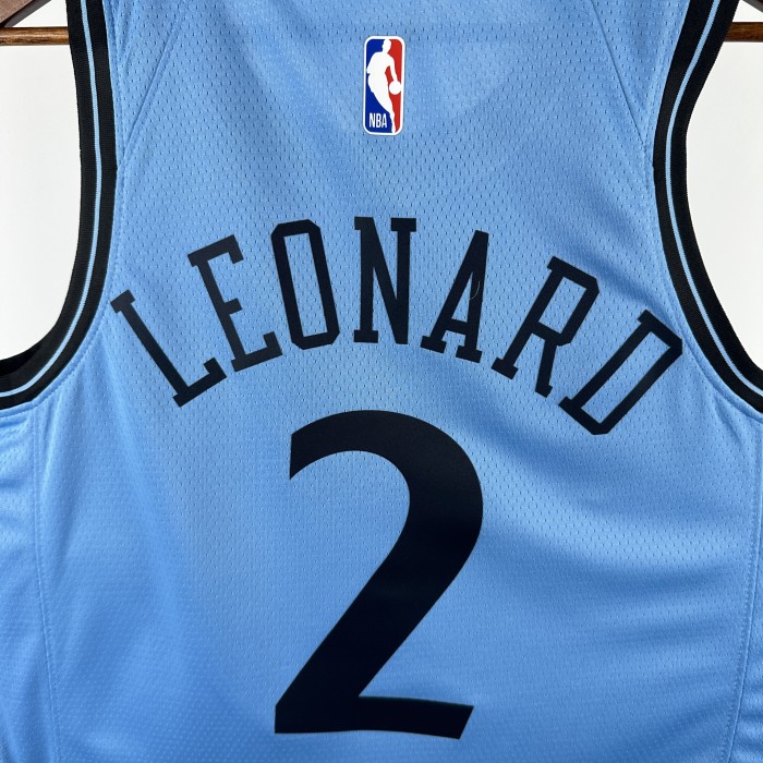 24-25 Clippers LEONARD #2 Blue City Edition Top Quality Hot Pressing NBA Jersey