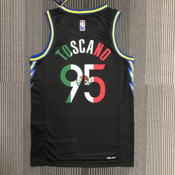 21-22 Warriors TOSCANO #95 'Mexico' Black City Edition Top Quality Hot Pressing NBA Jersey