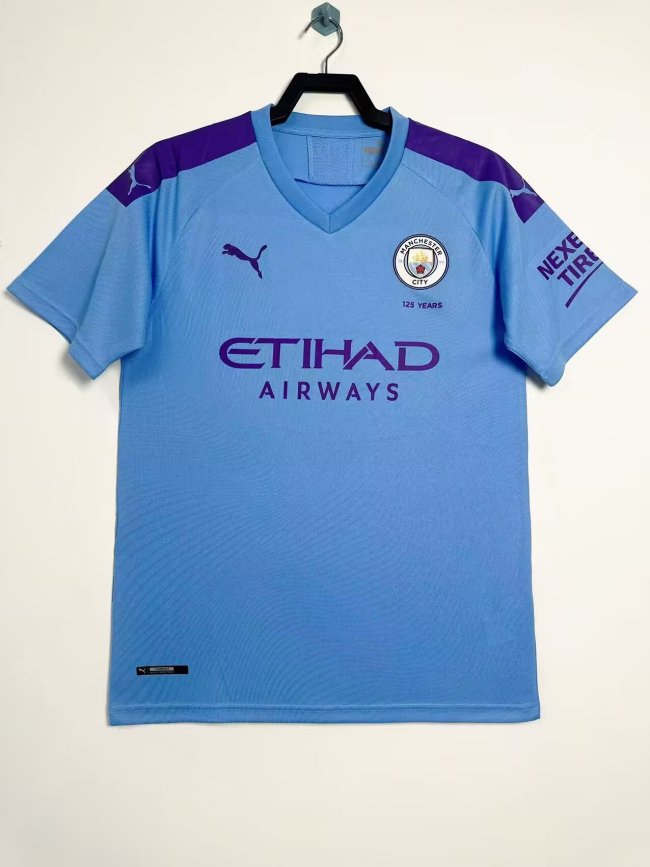 2019-2020 Man City Home Retro Soccer Jersey