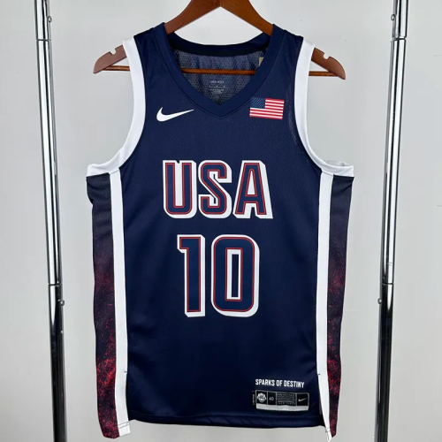 2024 Olympic Game USA TATUM # 10 Dark Blue Basketball Jersey