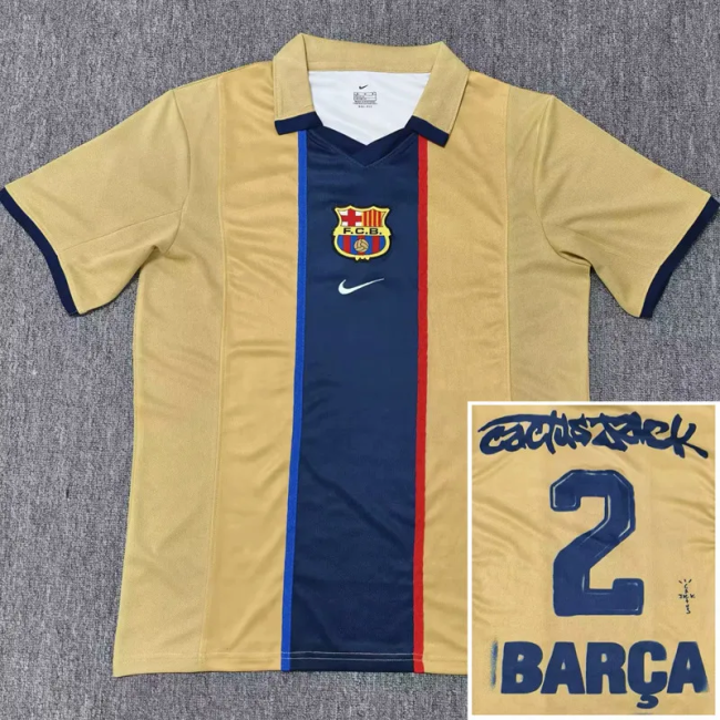 25-26 BAR Yellow Joint Edition Cactus Jack #2 BARCA Fans Soccer Jersey