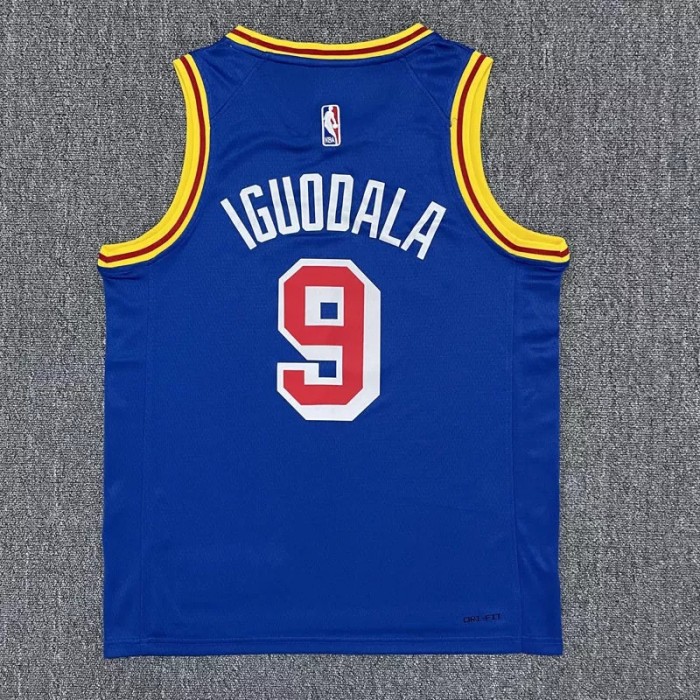 Warriors IGUODALA #9 Blue 75th Anniversary Retro NBA Jersey