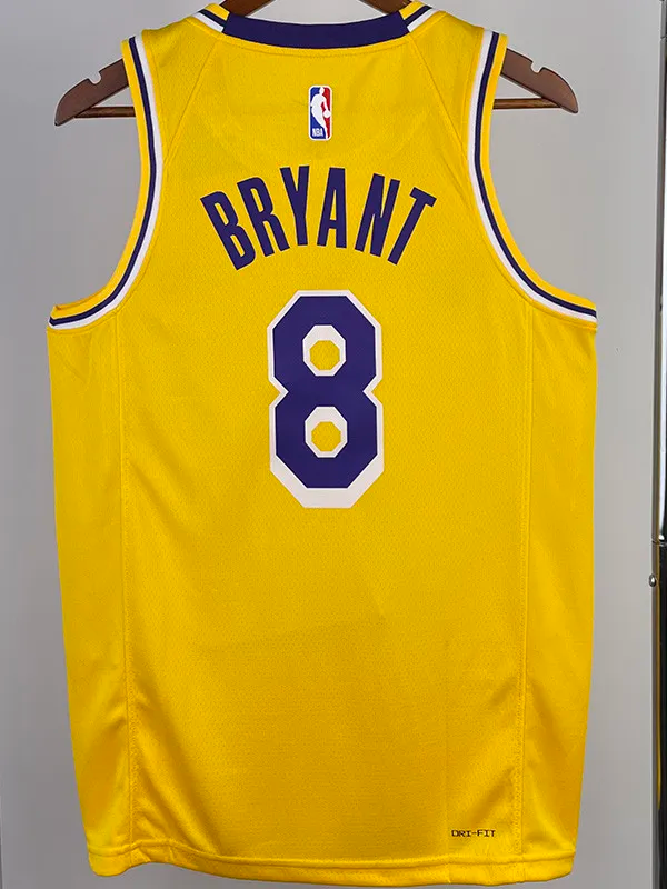 22-23 LAKERS BRYANT #8 Yellow Top Quality Hot Pressing NBA Jersey(圆领)