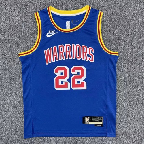 Warriors WIGGINS #22 Blue 75th Anniversary Retro NBA Jersey