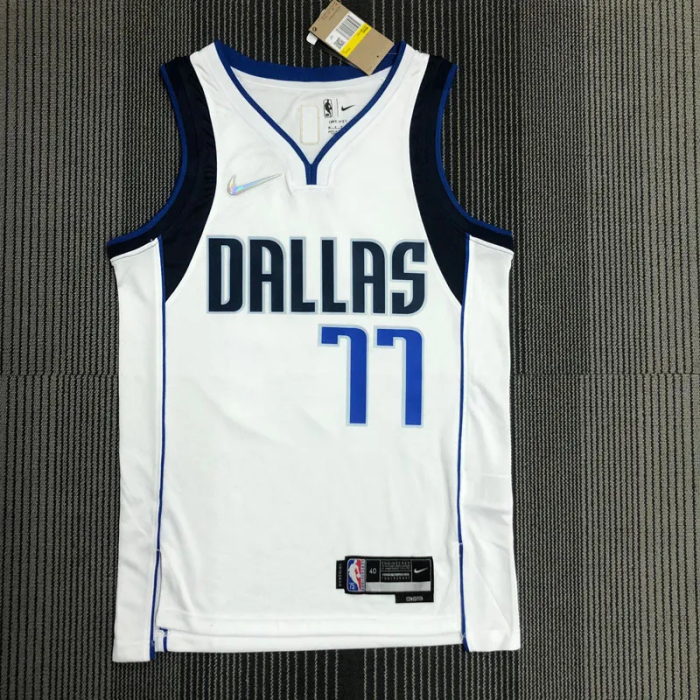 21-22 Dallas DONCIC #77 White 75th Anniversary Top Quality Hot Pressing NBA Jersey
